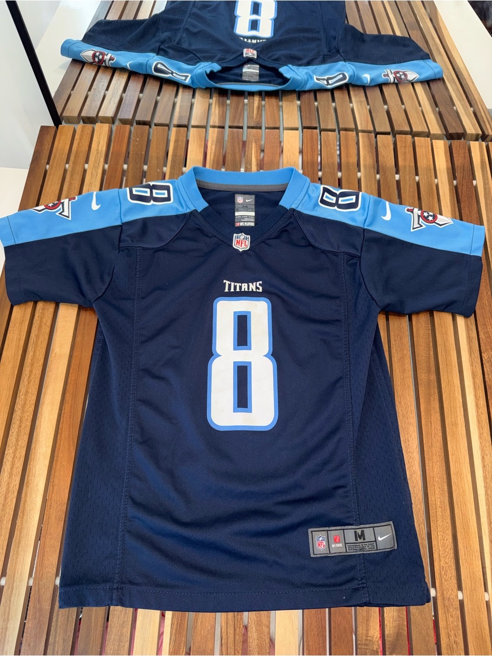 Excellent NFL Kids Unisex Tennessee Titans #8 Mariota Jersey Size: Medium 10/12